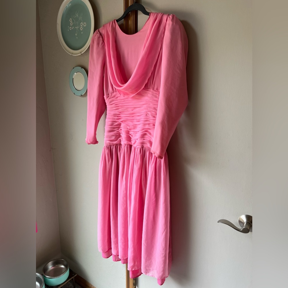 Vintage Barbiecore Kevan Hall Pink Dress